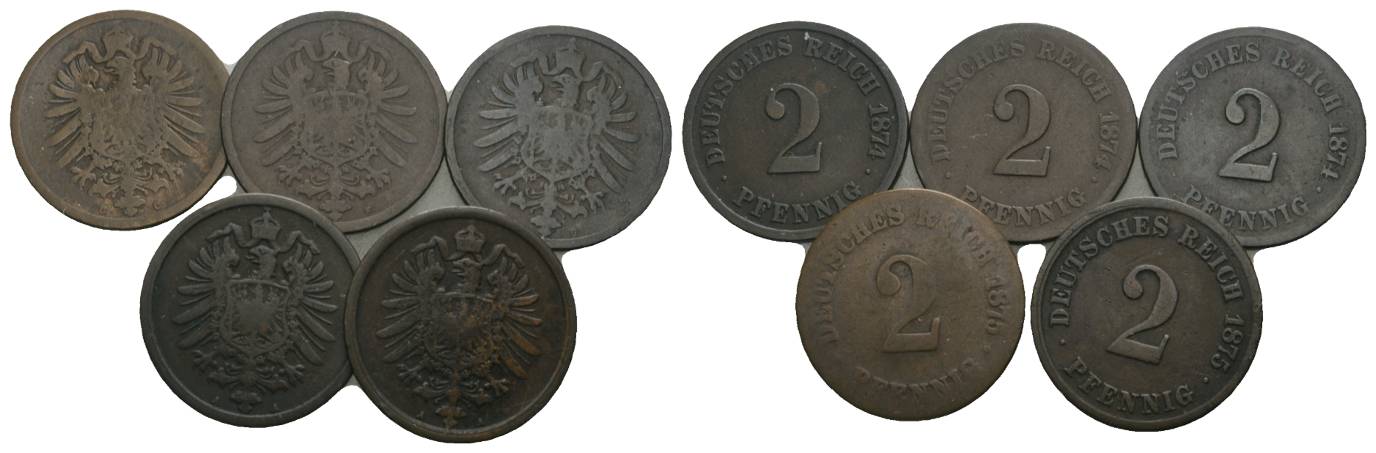  Kaiserreich, 5 Kleinmünzen   