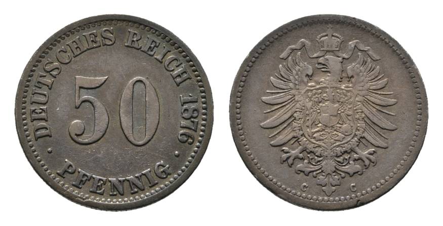  Deutsches Kaiserreich, 50 Pfennig 1876 C   