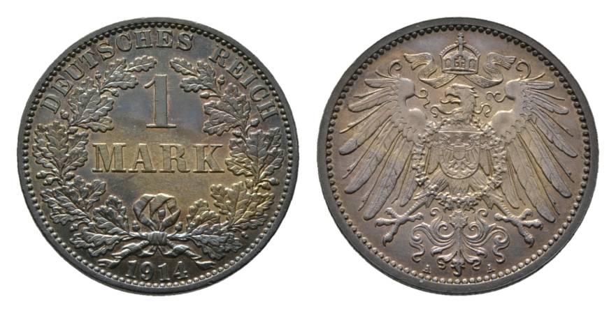  Deutsches Kaiserreich, 1 Mark 1914 A   