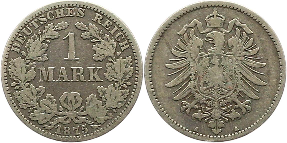  8328 Kaiserreich 1 Mark Silber 1875 A   