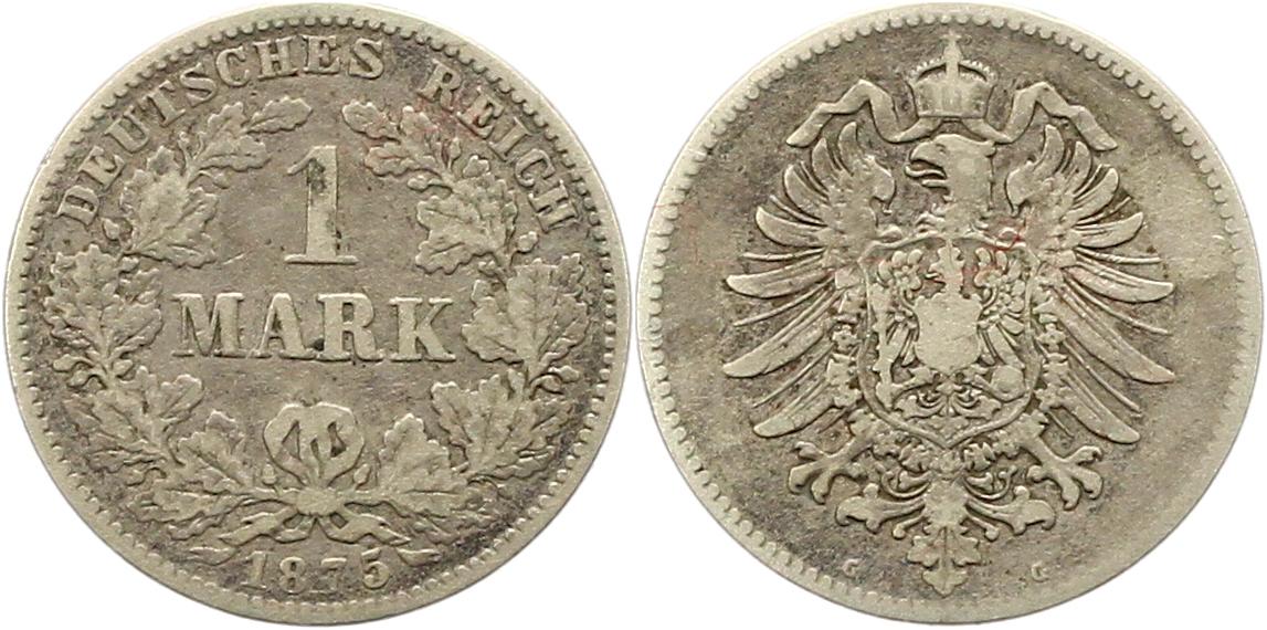  8333 Kaiserreich 1 Mark Silber 1875 G   