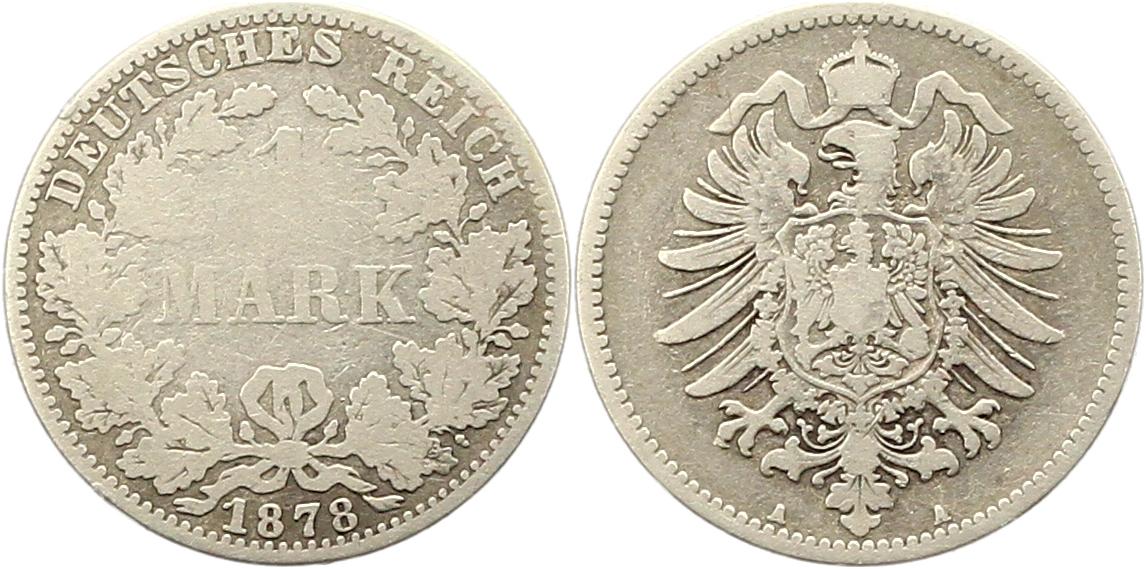  8343 Kaiserreich 1 Mark Silber 1878 A   