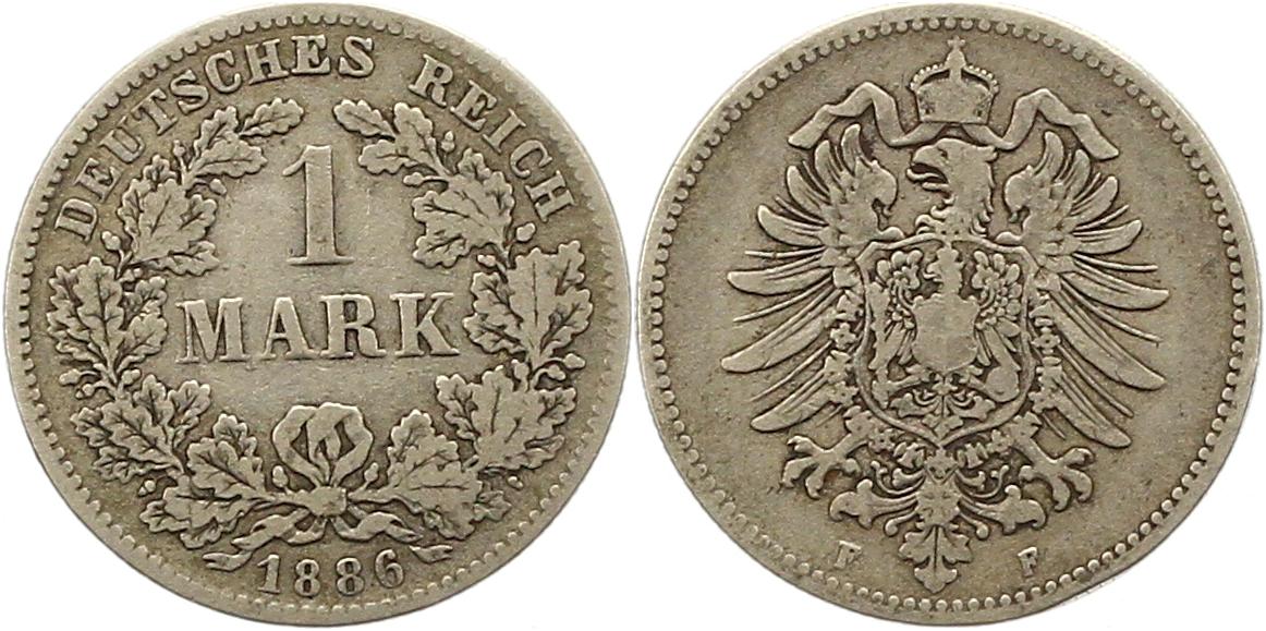  8359  Kaiserreich 1 Mark Silber 1886 F   