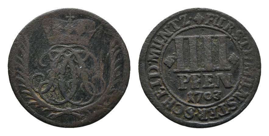  Münster, Cu 4 Pfennig 1703   