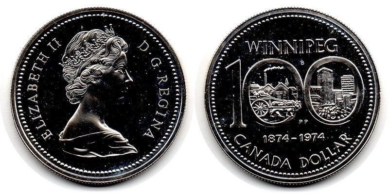  Kanada  1 Dollar  1974 FM-Frankfurt Feingewicht: 11,66g Silber pp   
