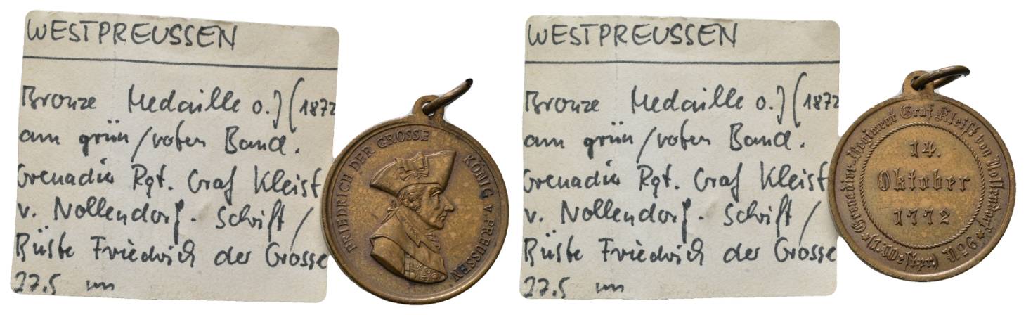  Pommern, Tragbare Bronzemedaille o. J., 27,3 mm, 10,18 g   