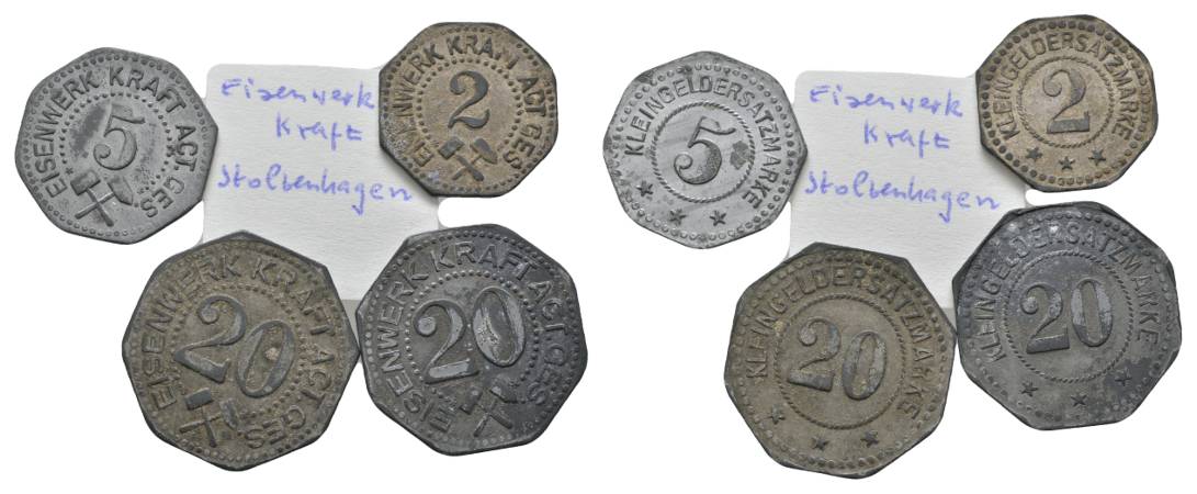  Pommern, Stolzenhagen, 4 Notmünzen   