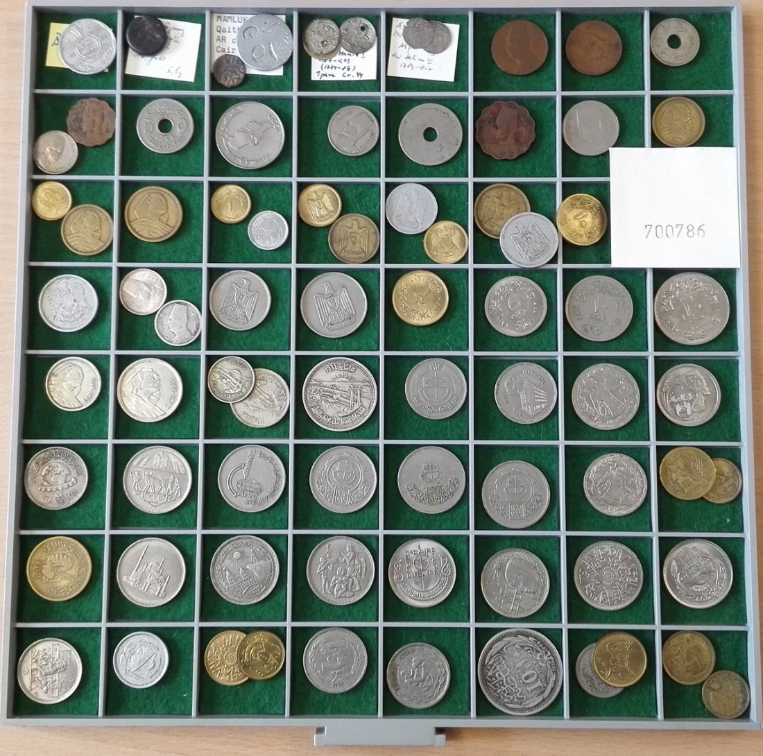  Ägypten, 78 Kleinmünzen, ohne Tablett(Originalbilder per Email können angefordert werden!)   
