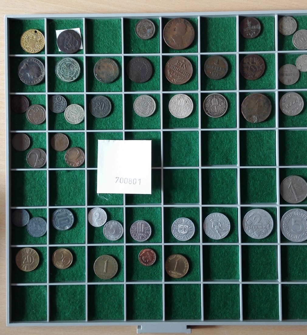  Österreich, 46 Kleinmünzen, ohne Tablett (Originalbilder per Email können angefordert werden!)   