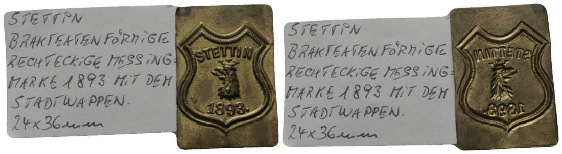  Stettin Messingmarke 1893   