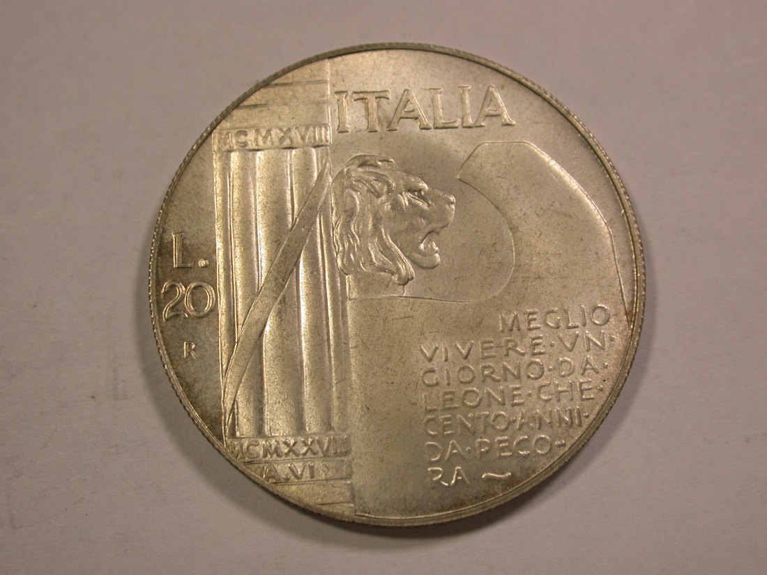  B18 Italien 20 Lire 1943 Mussolini Kopie 36mm/16,8 Gr. in ST   Originalbilder   