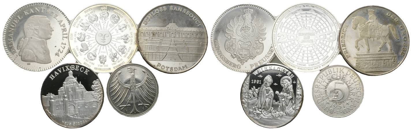  Medaillen (5 Stück); Silber   