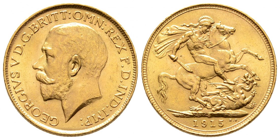 PEUS 8411 Grossbritannien/Australien 7,32 g Feingold. George V. (1910 - 1936) Sovereign GOLD 1915 S Sydney Fast Vorzüglich