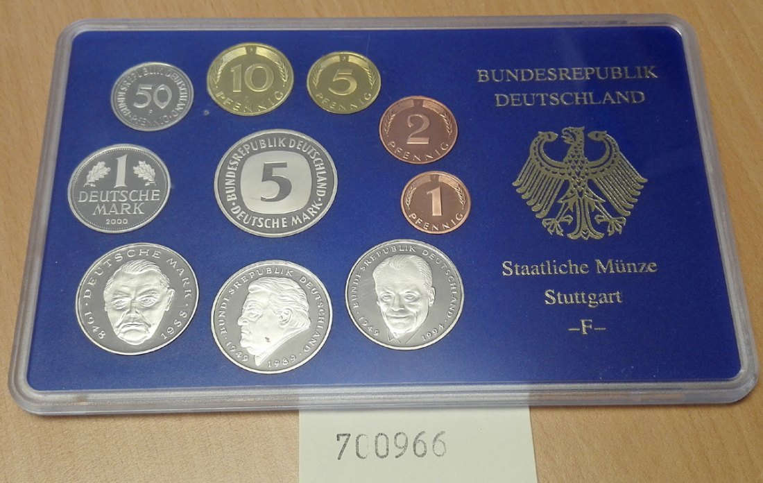  Kursmünzensatz der Bundesrepublik Deutschland (BRD) 2000 Spiegelglanz/PP   