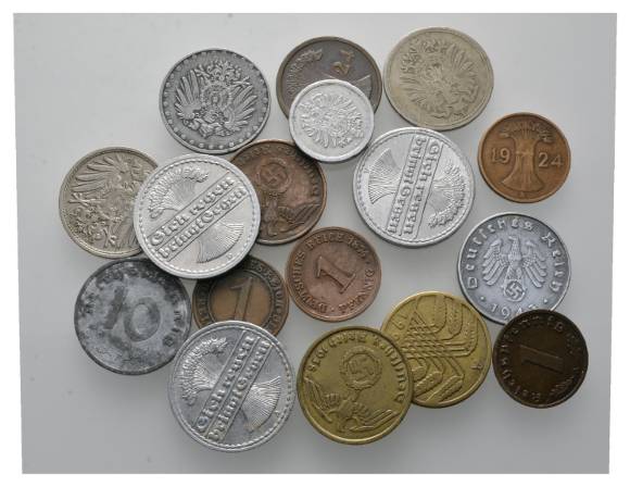  Deutsches Reich, 17 Kleinmünzen   