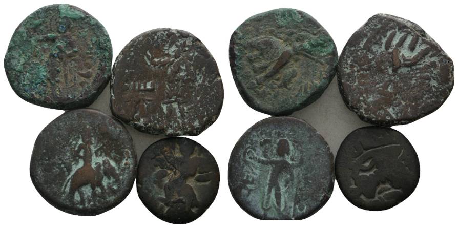  Antike, 4 Bronzemünzen   