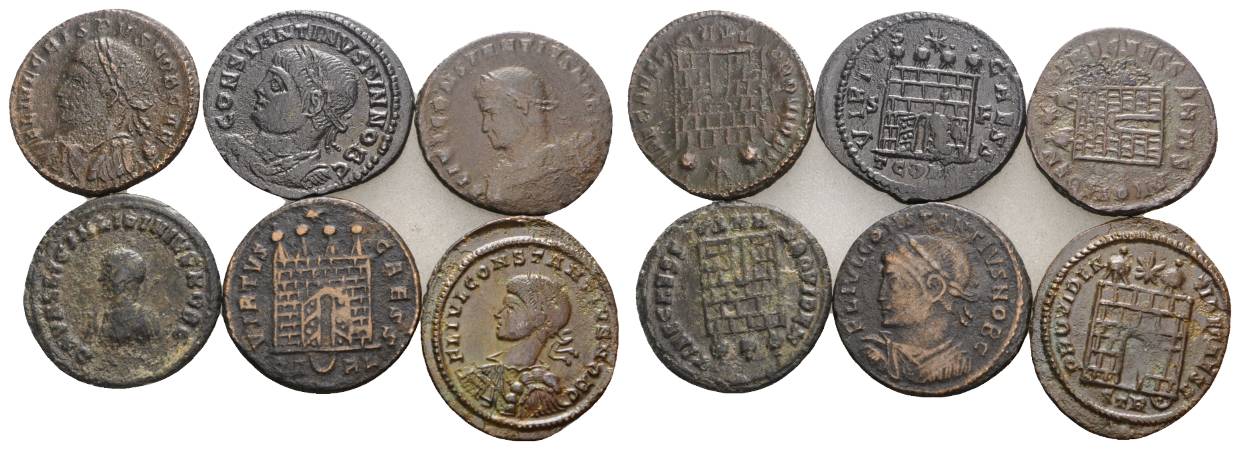  Antike, Rom, 6 Kleinmünzen (Lagertor)   