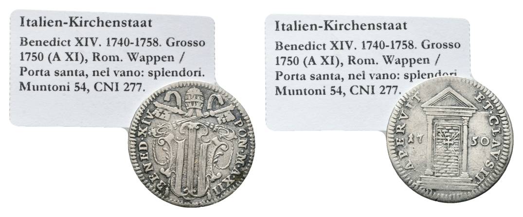  Italien-Kirchenstaat, Benedict XIV. 1740-1758, Grosso 1750   