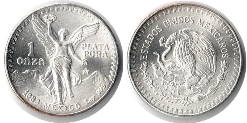  Mexiko  1oz  1983  FM-Frankfurt  Feingewicht: 31,1g  Silber  vorzüglich   