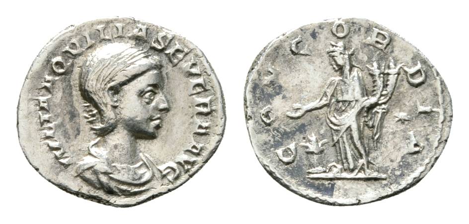  Antike, Amastris, Paphlagonia; Aquilia Severa; Denare 2,81 g   
