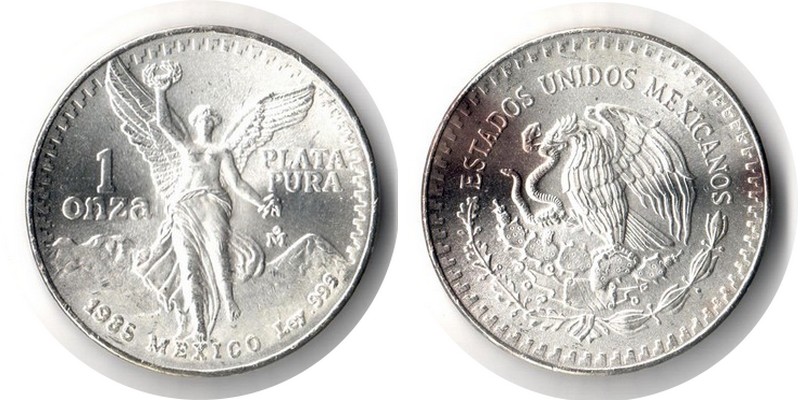  Mexiko  1oz  1985  FM-Frankfurt  Feingewicht: 31,1g  Silber  vorzüglich/sehr schön   