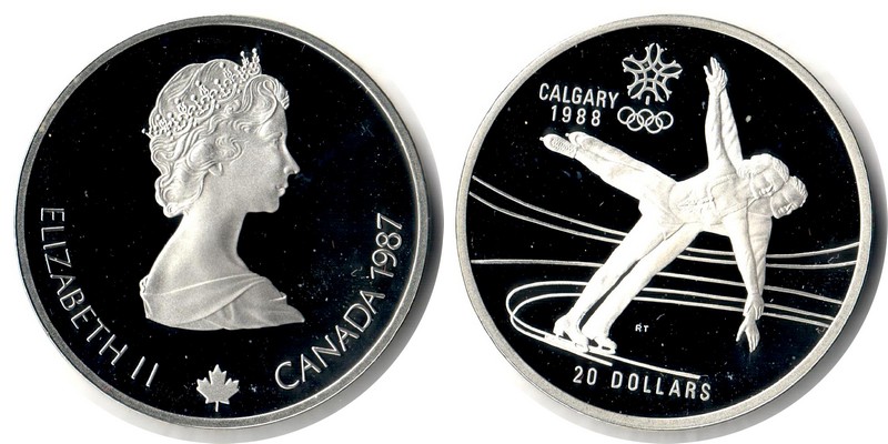  Kanada  20 Dollar  1987  FM-Frankfurt Feingewicht: 31,5g  Silber  PP   