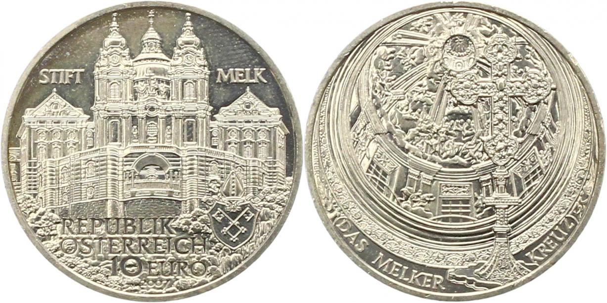  8703  Österreich 10 Euro Silber 2007 Stift Melk   