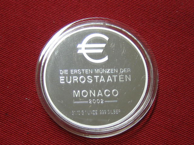  1 Unze Silber Euromünzen Monaco   