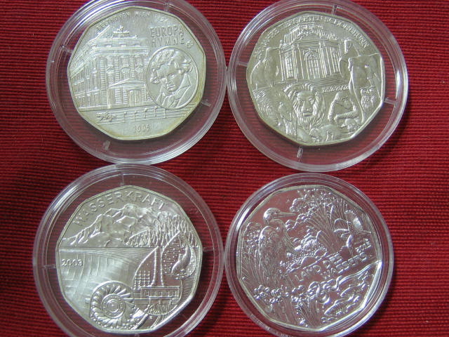  Österreich 4 x 5 Euro Silber   
