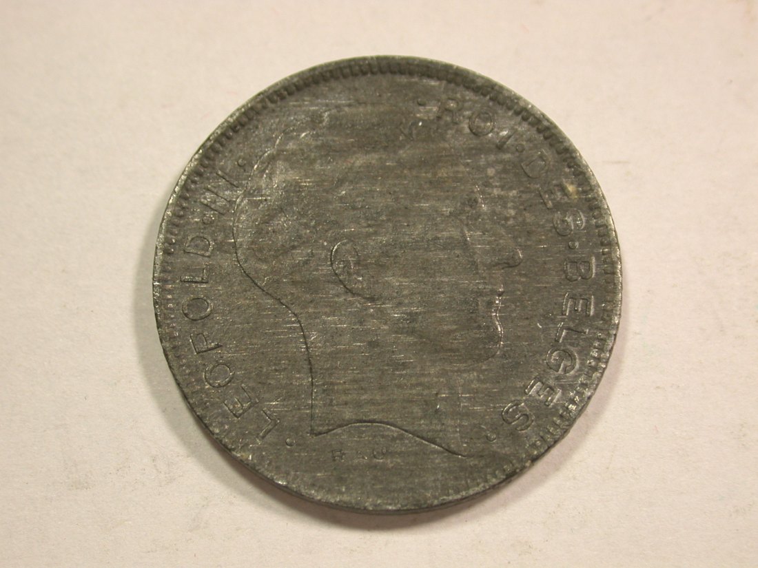  B20 Belgien  5 Francs 1943 in vz+  Originalbilder   