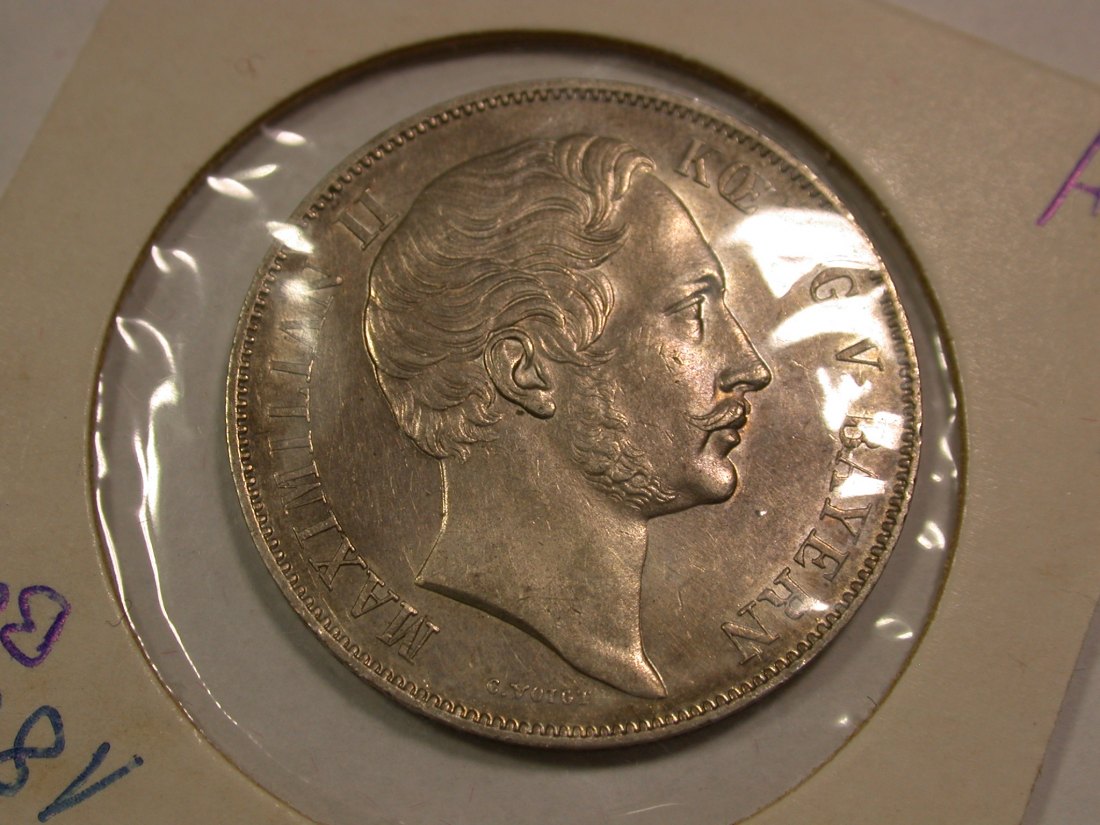  B48 Bayern  1 Gulden 1863 in vz+  Originalbilder   
