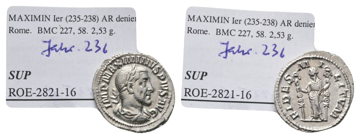  Antike; Maximinus Thrax 235-238; Denar 2,53 g   