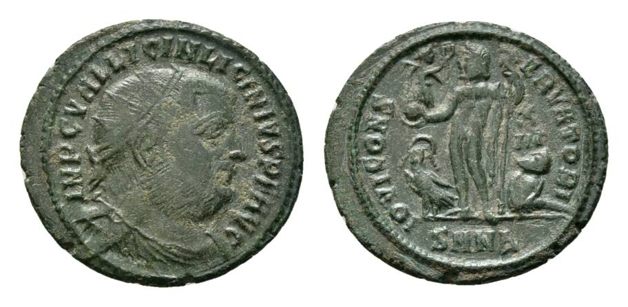  Antike; Licinius I. 308-324; Bronzemünze 3,43 g   