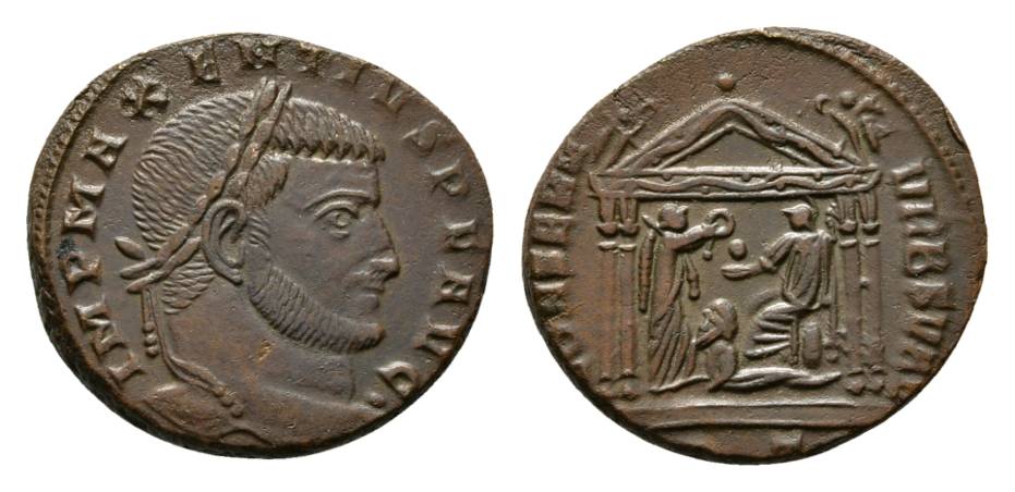  Antike; Maxentius 306-312; Bronzemünze 7,82 g   