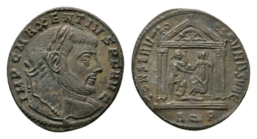  Antike; Maxentius 306-312; Bronzemünze 6,76 g   