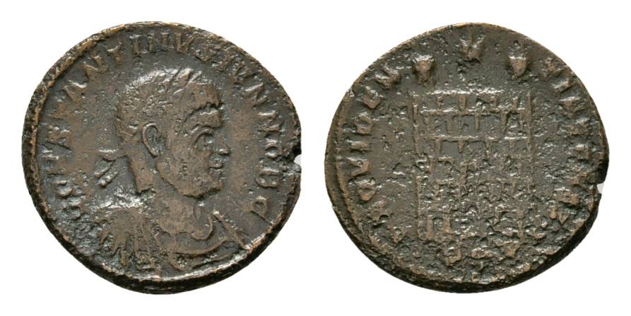  Antike; Constantinus II. 317-340; Bronzemünze 3,06 g   