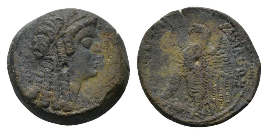  Antike; Ägypten Ptolemäer; Bronzemünze 15,5 g   