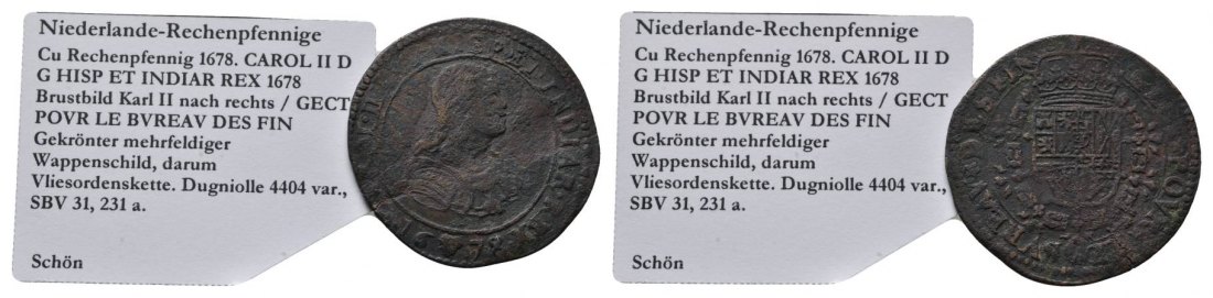  Niederlande, Cu Rechenpfennig 1678   