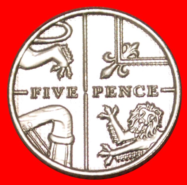  √ SHIELD: GREAT BRITAIN ★ 5 PENCE 2015 MINT LUSTER!   
