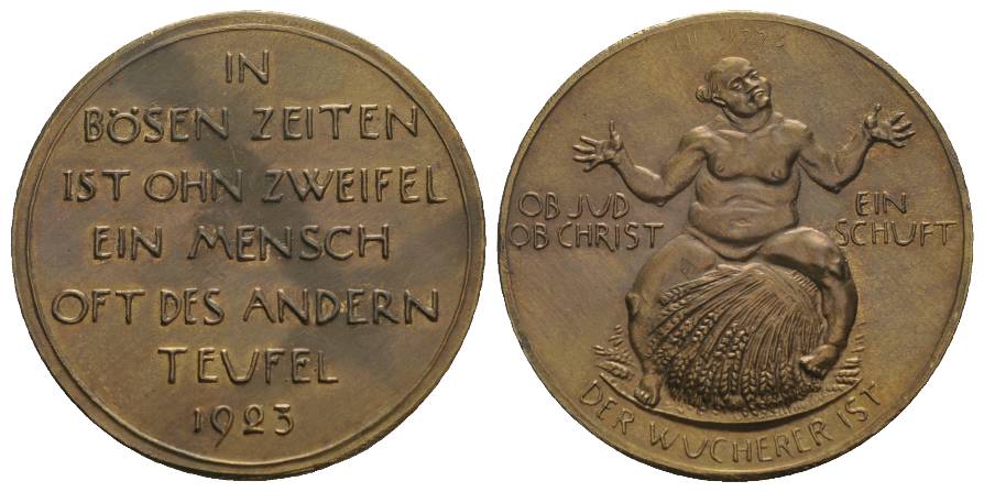  Deutschland, Medaille, 1923, Bronze; 21,71 g   