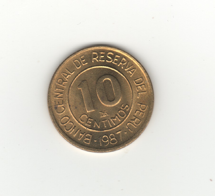  Peru 10 Centimos 1987   