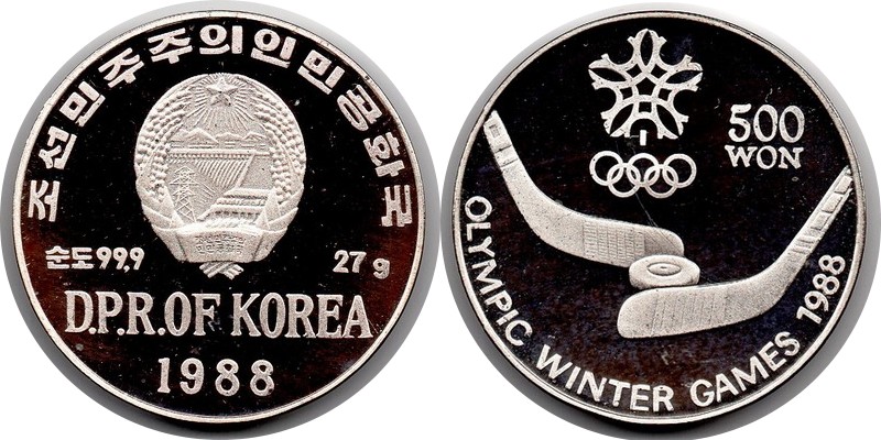  Korea-Nord  500 Won  1988  FM-Frankfurt  Feingewicht: 27g Silber  vz/pp   