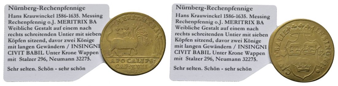  Nürnberg-Rechenpfennig, Messing Rechenpfennig o.J.   