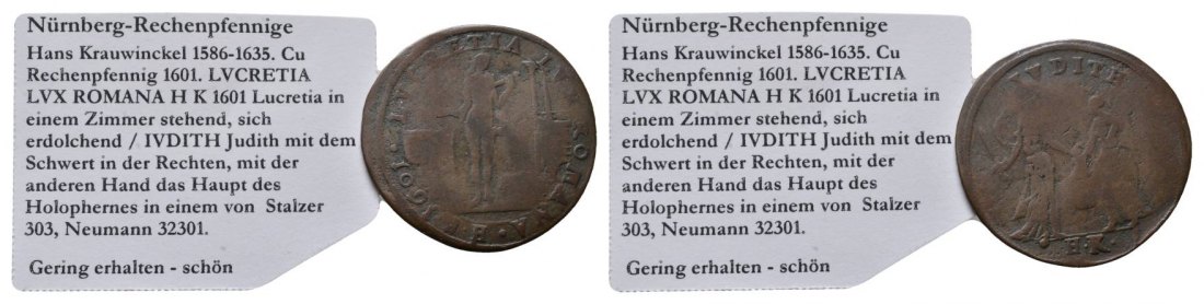  Nürnberg-Rechenpfennig, Cu Rechenpfennig 1601   