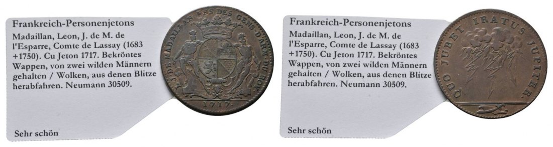  Frankreich-Personenjetons, Cu Jeton 1717   
