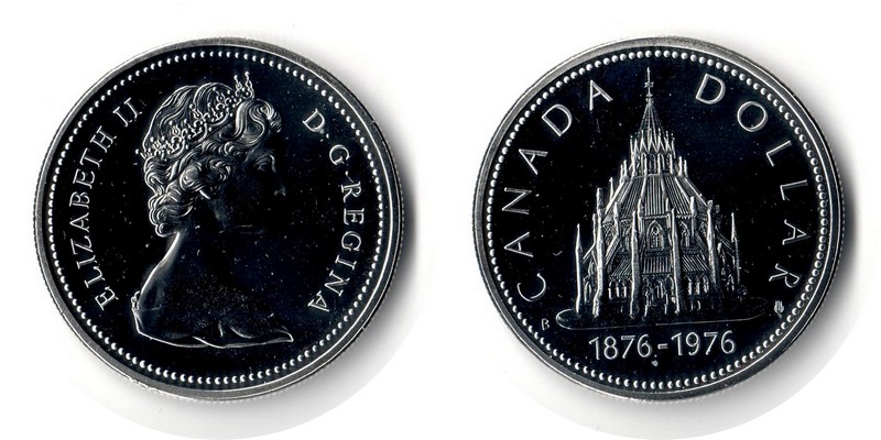  Kanada 1 Dollar  1976  FM-Frankfurt Feingewicht: 11,66g Silber st/vorzüglich   