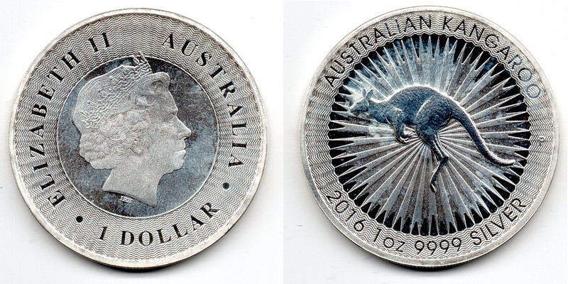 Australien  1 Dollar 'Känguru' 2016  FM-Frankfurt Feingewicht: 31,1 g Silber  vz   