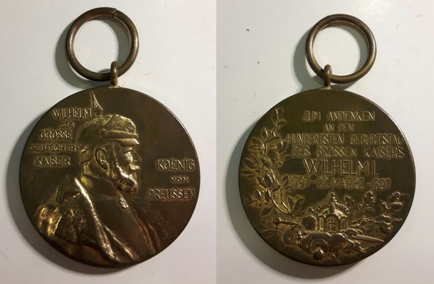  Deutschland Medaille  Wilhelm I.    FM-Frankfurt     Gewicht: 32,77g   