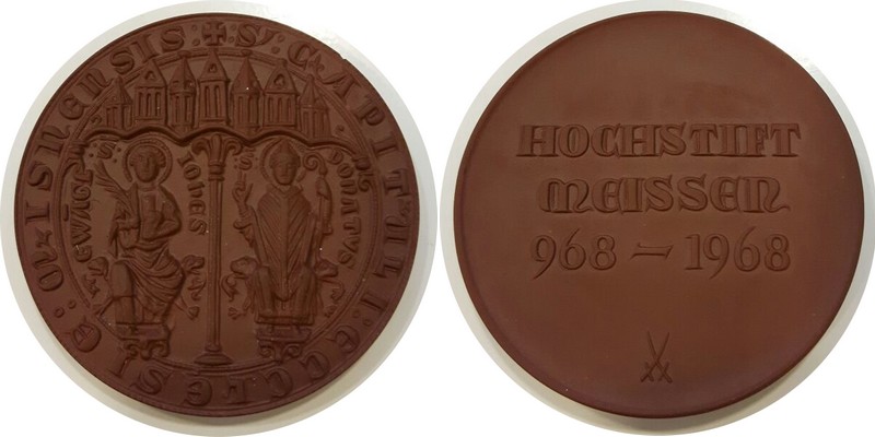  Deutschland  Medaille Hochstift Meissen 968-1968  FM-Frankfurt Gewicht: 38,95g Porzellan   