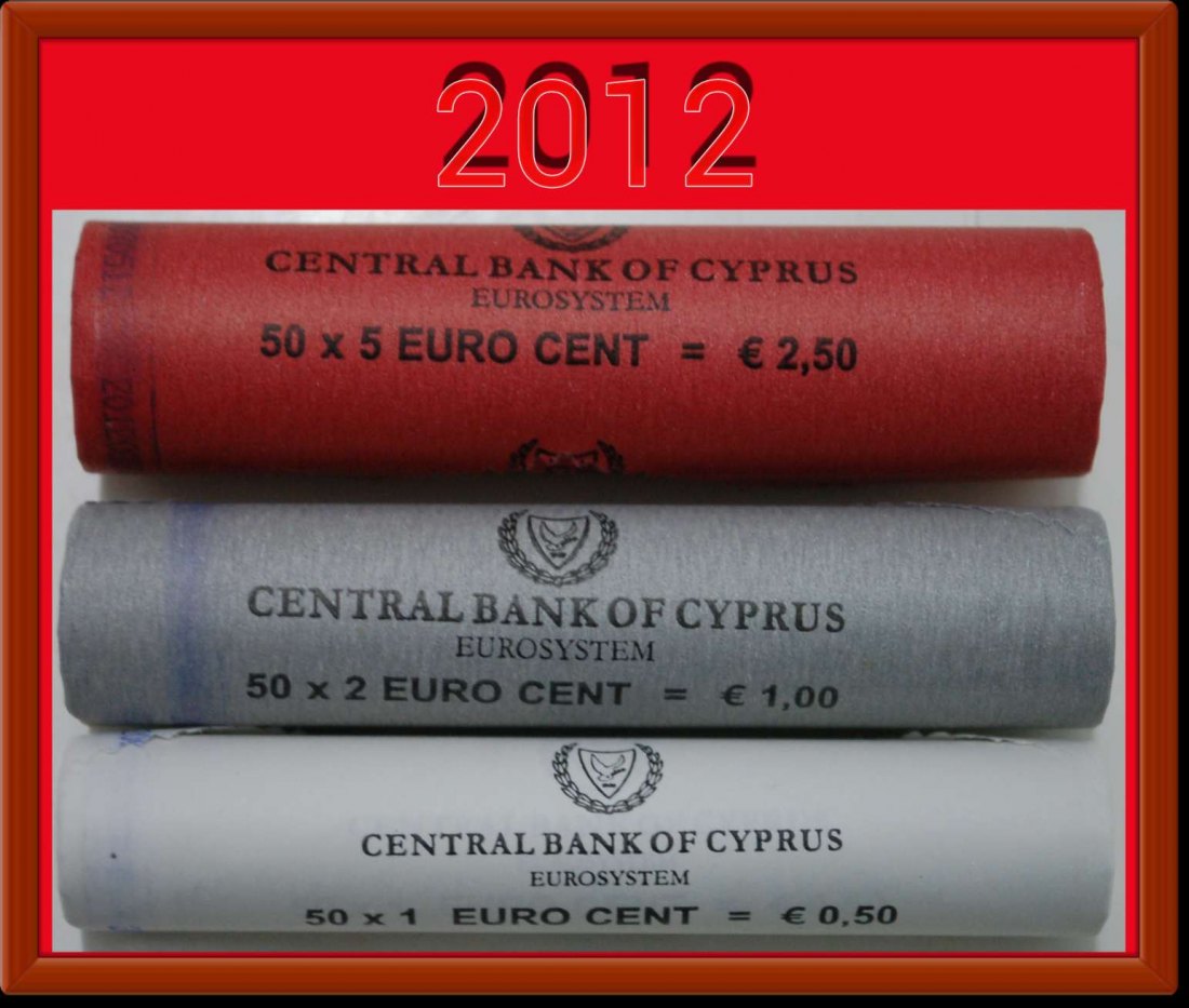  * 3 ROLLS GREECE: CYPRUS ★ 1-2-5 euro cents 2012 in rolls MOUFLONS!   
